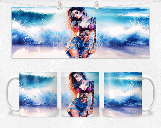 Beach Babe Mug Design