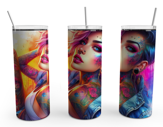 Colour burst Beauty 20oz Beauty Tumbler Design