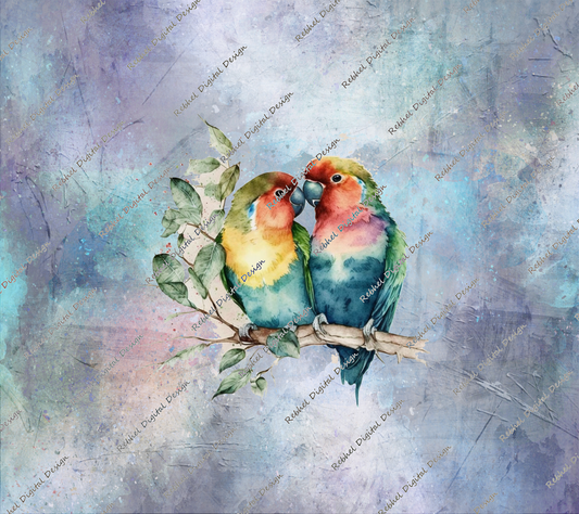 Birds Pastel Waterwash