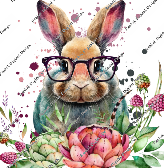 Cute Bunny with Glasses Succulent