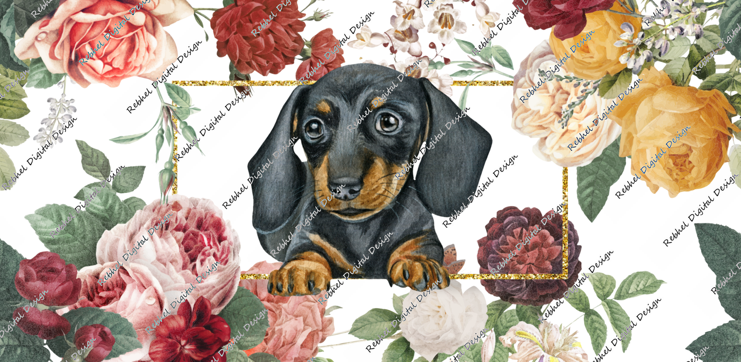 Puppy Floral-Boxer/Chihuahua/Dogue/Dashi©