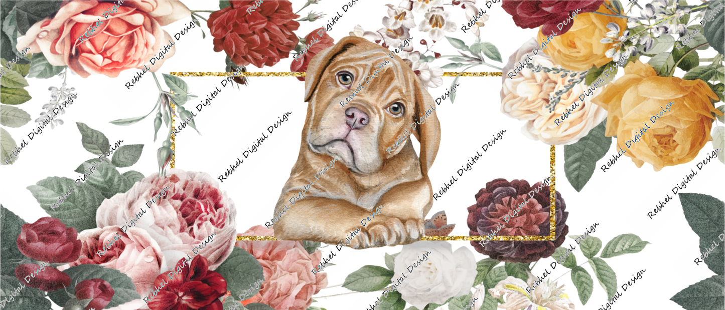 Puppy Floral-Boxer/Chihuahua/Dogue/Dashi©