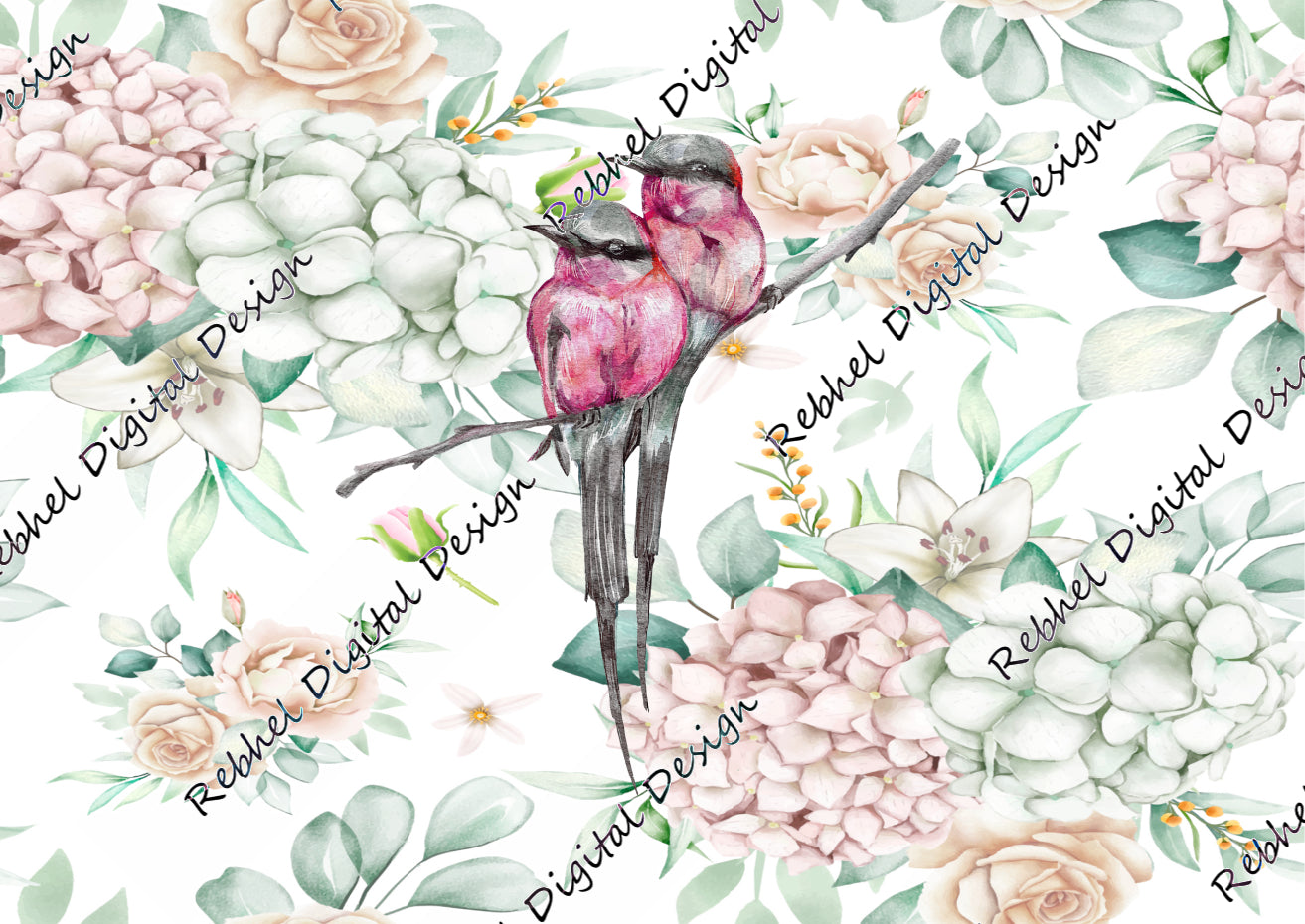 Floral Birds Sublimation Print©