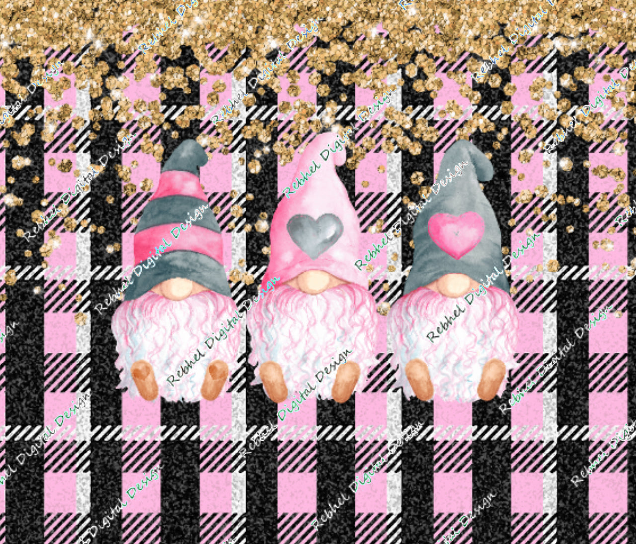 Pink Plaid gnomes