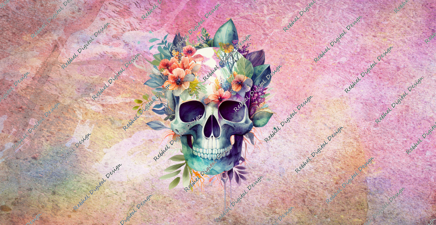 Skull Pastel Waterwash